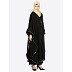 Double layered Kaftan abaya- Black
